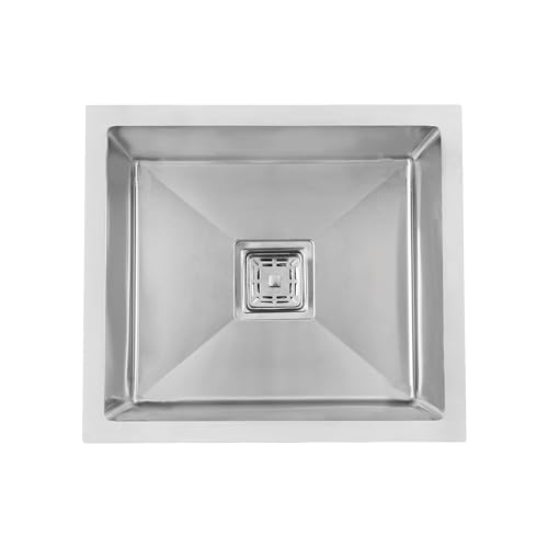 Image of LUXART Stainless Steel 16x18x9 Inch Kitchen Sink Large Single Bowl Sink with Vegetable Basket & Waste Kit 1mm Thick | Soundproof Matt Finish | Rust-Free Modern Design for Home