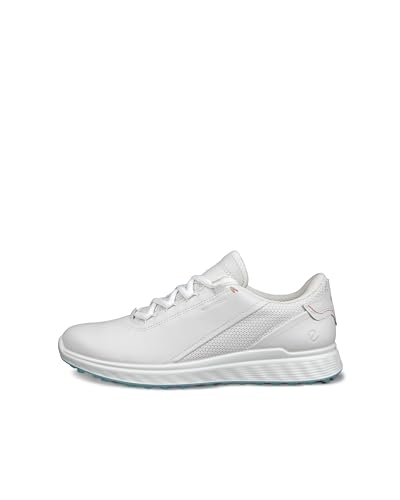 ECCO Women's S Casual Lace Waterproof Golf Shoe, White, 9-9.5