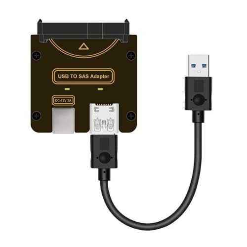 CY SFF-8482 SAS 29Pin to USB3.0 5Gbps Hard Disk Drive Raid Adapter with Chipset and Power Port (Need 12V/3A Power Supply)