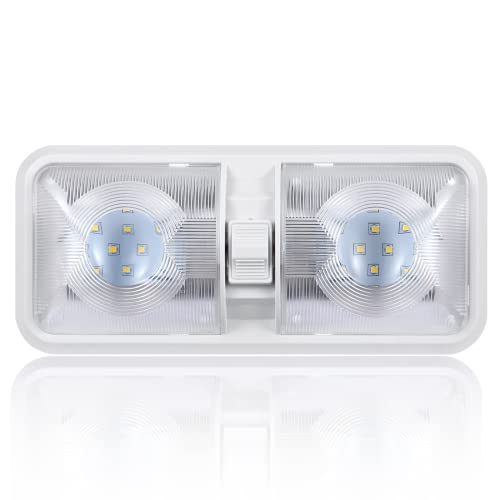 ANYPOWK 12V LED Interior Lighting with 600LM and Switch - Daylight 6500K 8W for Motorhomes, Boats, Trailers - Set of 1