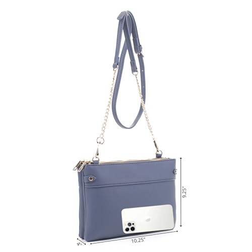 Isabelle Faux Leather Crossbody Bag with Multiple Compartments, Detachable Chain Strap4