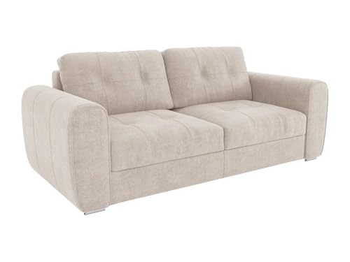 Vente-unique - Sofá Cama 4 plazas Bolipo - poliéster - Beige