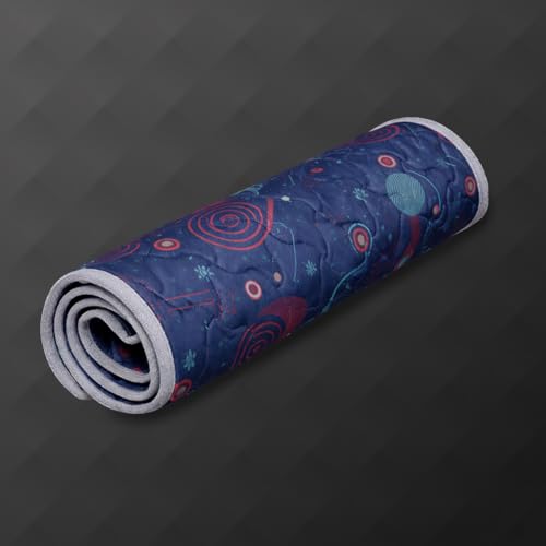 Image of Premium PU Foam Rolling Foldable Mattress for Floor | Folding /Lightweight /Travel /Yoga /Outdoor /Camping /Portable Mat, Single Size Soft Slim Gadda Roll-Up Guest Bed | 2 Inch, Blue, 75x36 inches