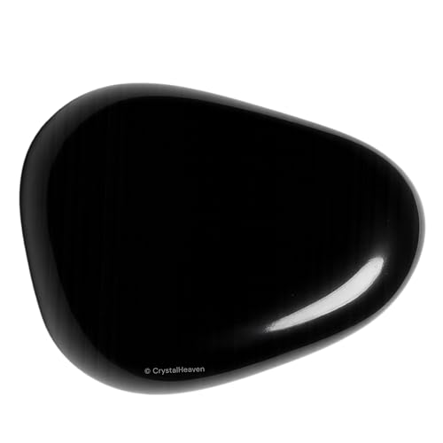 Image of Certified Black Obsidian Crystal Healing Tumbled Stone, Natural Polished Crystals for DIY Crafts, Manifestation, Meditation, Pooja Feng Shui and Reiki Healing (30 Grams)