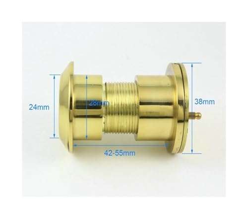 Visor de puerta ángulo 220 grados de metal tono dorado FENG GUO con cubierta 42-55mm miniatura 4