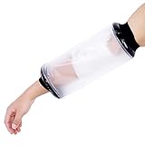 MANTENGA EL AGUA Y LA HUMEDAD FUERA: La cubierta del yeso del brazo está hecha de silicona de alta calidad. La goma elástica apretada y el material no fácil de rasgar es lo que mantiene el yeso y el vendaje secos mientras se baña, se ducha, ideal para el baño o la ducha.