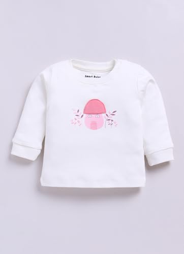 Image of Smart Baby Cotton Night Suit for Girls | Baby Girl Dress 6-18 Months Stylish | Full Sleeve Pajama Set with Mushroom House Print | Infant Nightwear & Kids Clothes