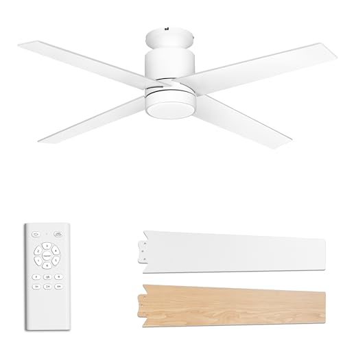 Ohniyou Deckenventilator mit Beleuchtung und Fernbedienung, 132 cm Deckenventilator mit Licht,...