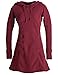 Produktbild Vishes- Alternative Bekleidung - Langarm Winterkleid aus recyceltem Eco Fleece mit großer Zipfelkapuze dunkelrot 38