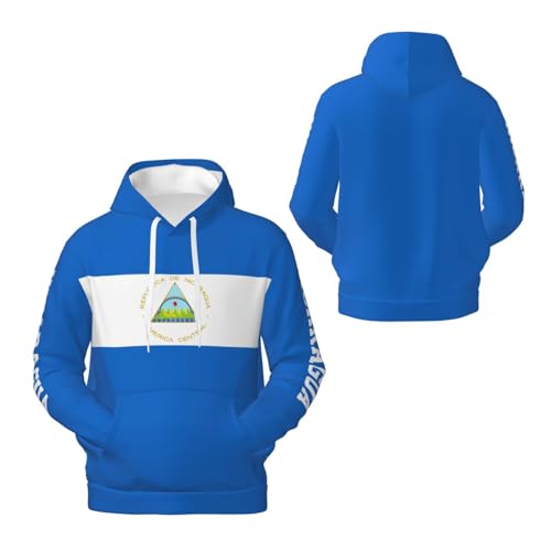 Nicaragua Flag Nicaraguans Men'S Hoodies Sweatshirt Pullover Fleece Hoodie Patriotic Outerwear