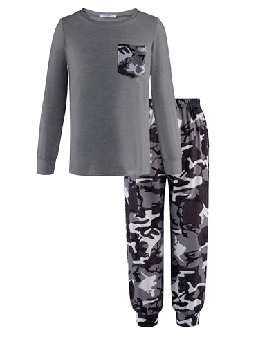 Arshiner Boys Fall Clothes Set Long Sleeve Pullover T-Shirt & Jogger Pants Casual Outfits for Kids