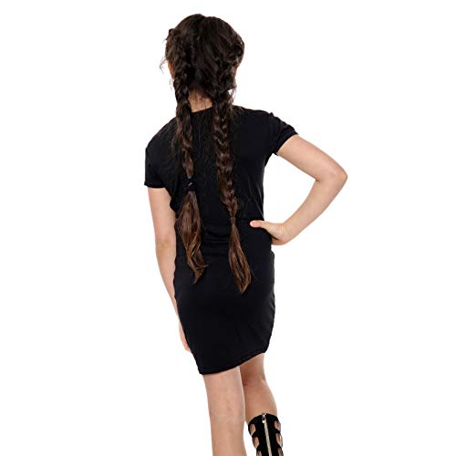 Girls Bodycon Dress Midi Plain Long Dress Stretch Round Neck Short Sleeve Outfit3