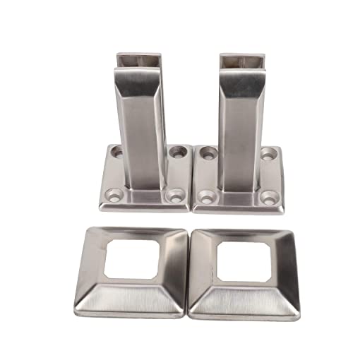 2 soportes de cristal para suelo de acero inoxidable Cover