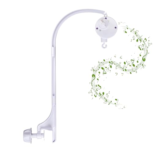 Image of 24 inch Single nut Adjustment and Fixing Baby Crib Mobile Arm with Music Box,Nursery Decor Hanger -DIY Toy Decoration Move Bracket