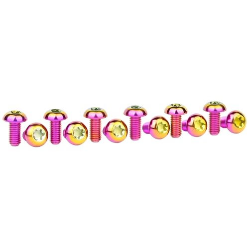 Image of 12Pcs Ti Titanium Bolts Torx M5x10 Bicycle Bike Disc Brake Cycle Rotor Screws Gr5 (Purple Gold)
