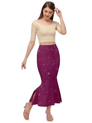 Image of Mehrang Stretchable Shimmer Saree Shapewear Petticoat for Women, Skirts for Women,Shape Wear Dress for Saree