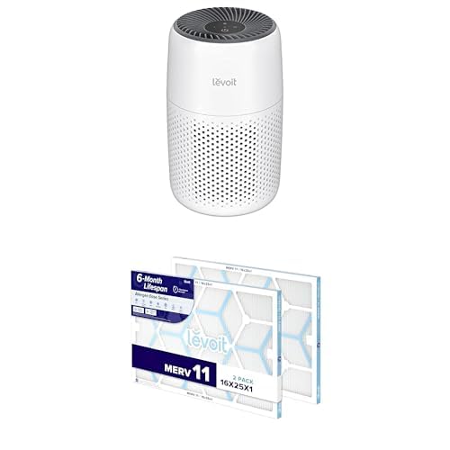 LEVOIT Air Purifiers for Bedroom Home, Core Mini-P, White + LEVOIT 16x25x1 AC Furnace Air Filter,...