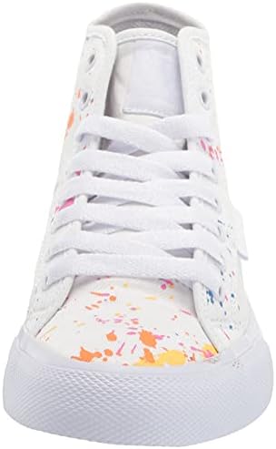 DC Women's Manual HI TXSE Skate Shoe, White/Splatter, 5 | Image 1