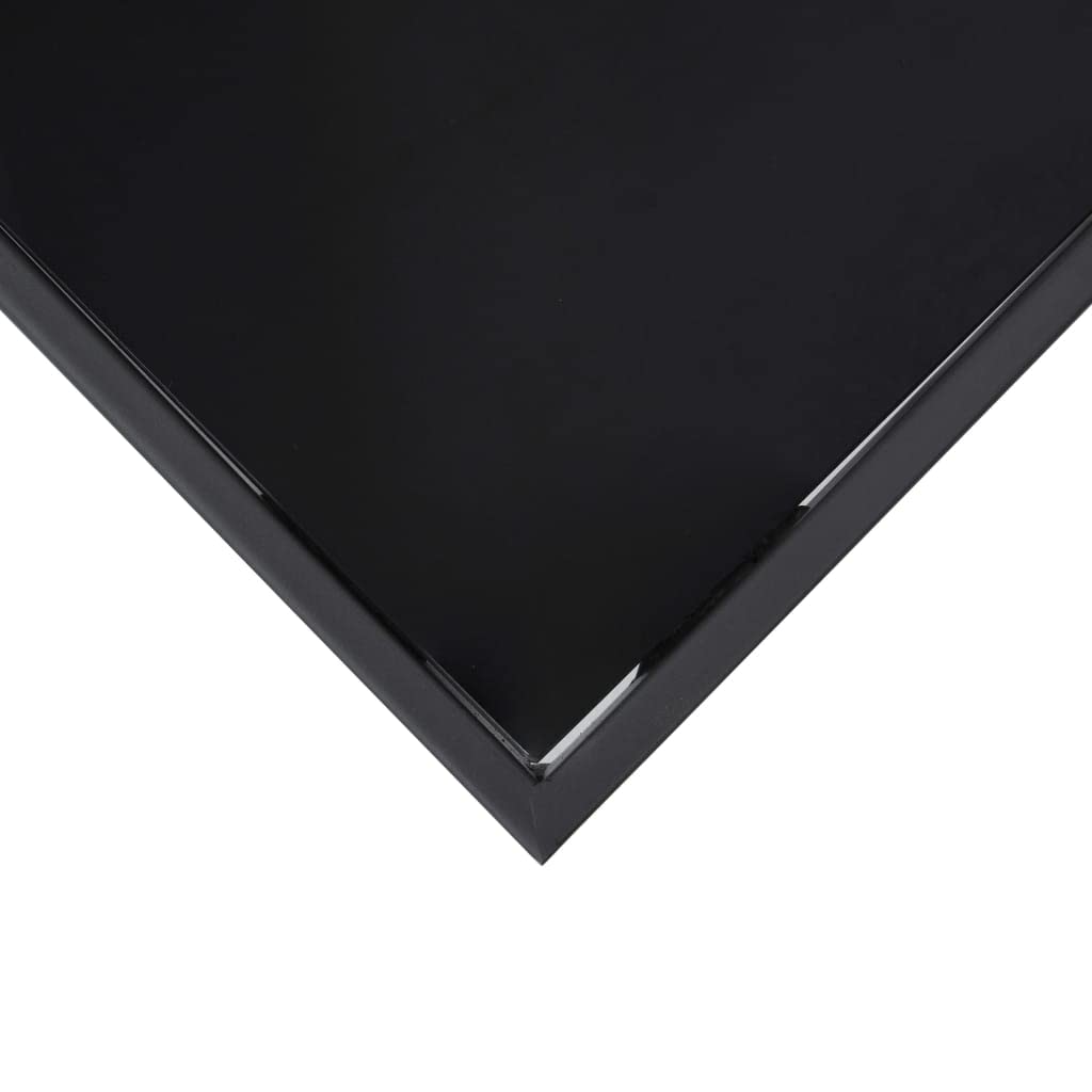 Mesa de bar de jardín, color negro, cristal templado, estructura de acero, 110 x 60 x 110 cm, mesa de terraza para exteriores, con placa de cristal de 5 mm, para balcón, uso estable y robusto