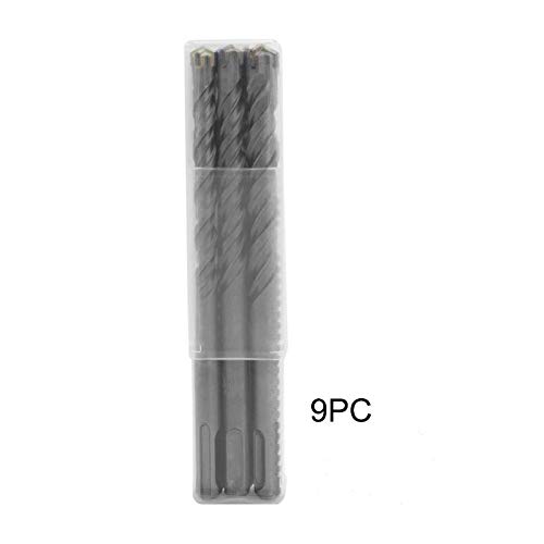 9 piezas de carburo con punta cruzada de 5-16 Mm martillo eléctrico juego de brocas de vástago Sds brocas para mampostería de hormigón