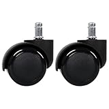 2 Pack Heavy Duty Office Chair Wheels for Carpet, 4 Inch Replacement Casters with 7/16' Stem, 132 lb Capacity per Wheel