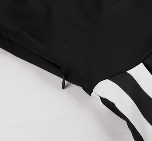 Wellwits Women's Striped Blazer Vintage Gothic Formal Work Dress4