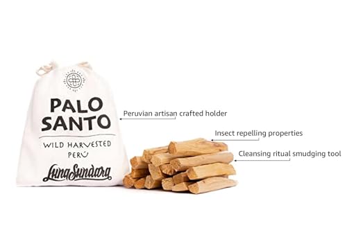 Luna-Sundara-Palo-Santo-Sticks-from-Peru-Sustainably-Wild-Harvested-Quality-Hand-Picked-100-Grams-Authentic-Smudge-Sticks-Includes-a-Reusable-Drawstring-Bag Luna Sundara Palo Santo Sticks from Peru Sustainably Wild Harvested Quality Hand Picked 100 Grams Authentic Smudge Sticks Includes a Reusable Drawstring Bag