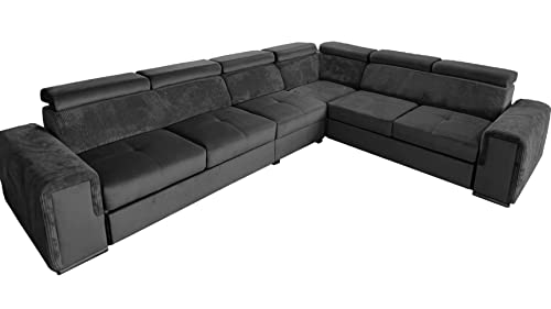 All4All Ecksofa mit Schlaffunktion Fondi V - Wohnlandschaft in L-Form - XXL...
