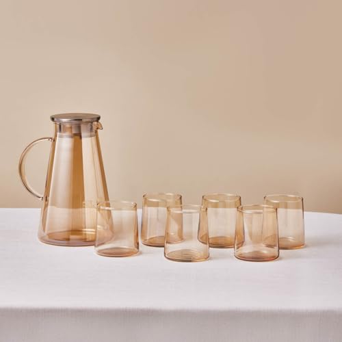 Verres Karaca Serene ambre table design moderne salon cuisine