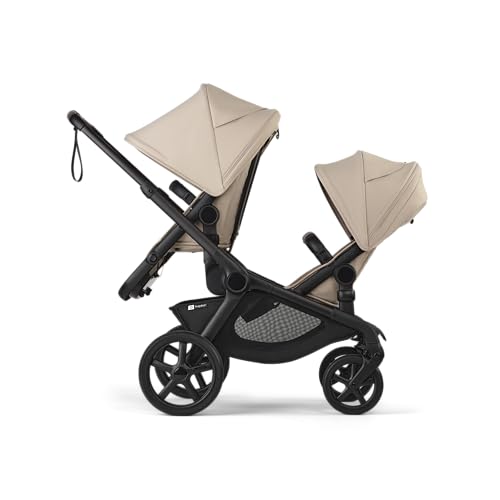 Bugaboo Kangaroo All-Terrain Single-to-Double Tandem Stroller for Infant and Toddler and Kangaroo Sibling Seat for Second Child, One-Hand Operation, Large Bassinet, XL Underseat Storage (Desert Taupe)