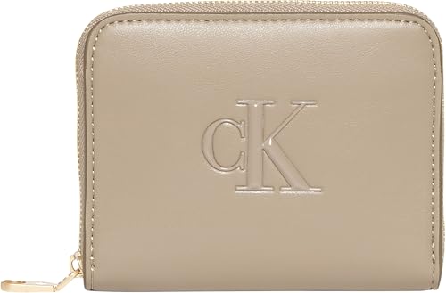  Calvin Klein Bold Ck Medium Zip Around VFU - DESERT TAUPE One Size