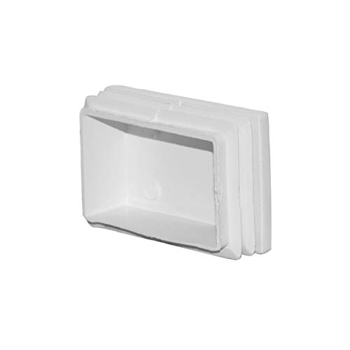 Image of Flyshop 8PCS 1-9 /16 inch x 2-3 /8 inch, 40 x 60 mm Plastic Tube Inserts Durable Pipe Plug Tubing End Caps Rectangle Hole Plugs Floor Protector, White