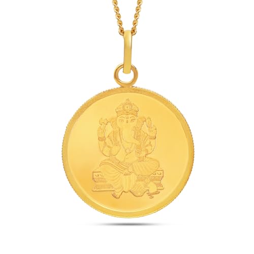 Image of KALYAN JEWELLERS 24K (999) Purity Lord Ganesh Gold Coin Pendant 8 Gms