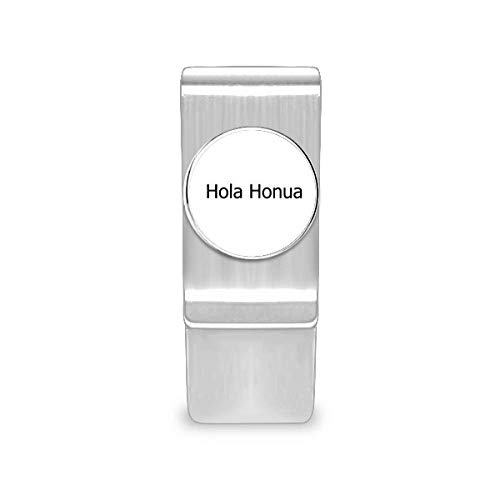 Carteira havaiana Hello World com clipe para dinheiro e cartão