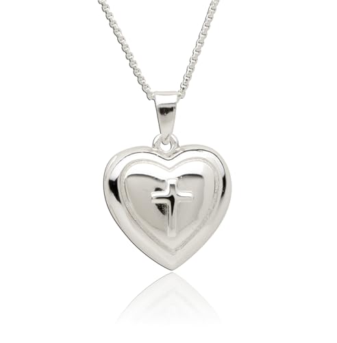 Cross Heart Locket Necklace