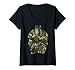 Femme Gril à charbon de bois motif camouflage classique T-Shirt avec Col en V