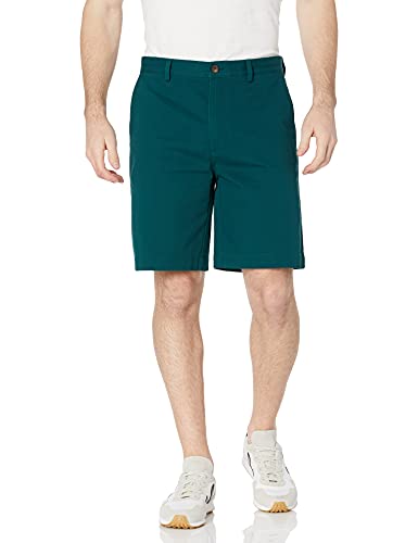 Amazon Essentials Men's Classic-Fit 9' Chino Shorts, Dark Green, 38