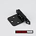 JQK 1/2 Inch Overlay Cabinet Door Hinges Black, 20 Pack 10 Pairs Flush Face Mount Cupboard Self-Closing Kitchen Cabinet Hinges with Door Bumper, CH200-BK-P20