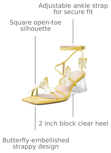 Image of Zamikoo Women's Heeled Sandals Square Open Toe Ankle Strap Block Heels Strappy Clear Heels Chunky Low Heels