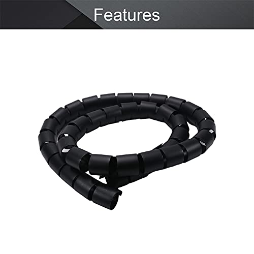 Othmro Spiral Cable Wrap Spiral Wire Wrap Cord for Computer Electrical Wire Organizer Sleeve(Dia 30MM-Length 1M Black) - Image 3