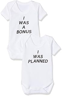 2Personal Little Ratbag Unisex Baby Bodysuit Vest - 100% Cotton Funny Newborn Baby Clothes - Short Sleeves Baby Boy & Girl Grows Clothing Suit - I was Planned I was A Bonus