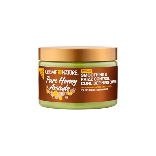 Creme of Nature Pure Honey Hair Food Avocado, Crème Coiffante à base d'Huile d'Avocat et de Miel, Définit et Nourrit les boucles, Soin Coiffant pour Cheveux...