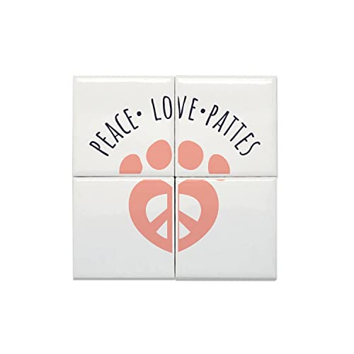 Carreaux céramique décoratifs motif pattes animaux 15,2 x 15,2 cm lot de 4