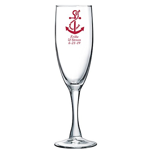Copa de champagne personalizada 12 unidades rojo