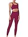 HAHAEMMA Tuta sportiva da donna con reggiseno + leggings set per yoga, danza, fitness, palestra, racerback sportivo, Lilla, M