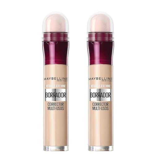 Maybelline New York, Corrector Borrador Multiusos, Con Cobertura Modulable, Pack de 2, Tono: 01 Light