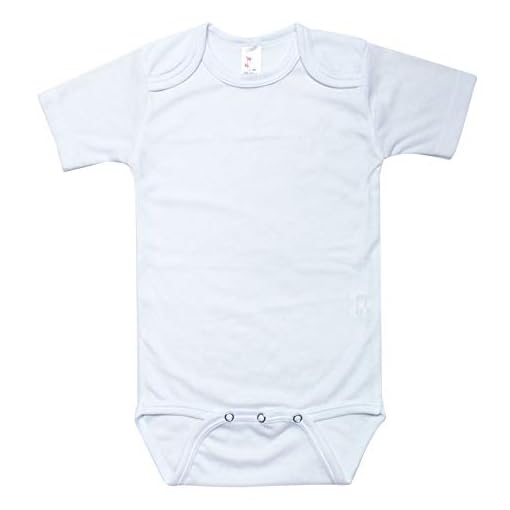 Laughing Giraffe Baby Infant Blank Short Sleeve Onesie Bodysuit (12-18M, White)