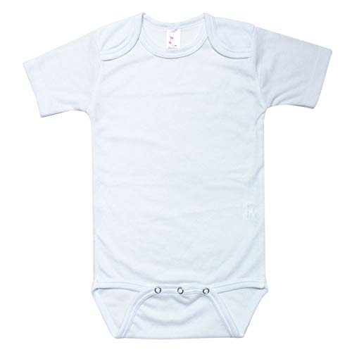 Laughing Giraffe Baby Infant Blank Short Sleeve Onesie Bodysuit (12-18M, White)