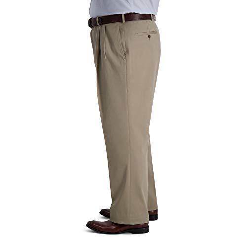 Pantalon casual Haggar kaki idéal pour le bureau et les sorties du week-end