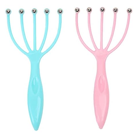 Ryoma Scalp Massager, Protable Hand Held SPA Head Massager for Deep Relaxation & Stress Reduction in The Office Home SPA Father's Day and Mother's Day Gifts Pink+Blue(2-Pack) Cover